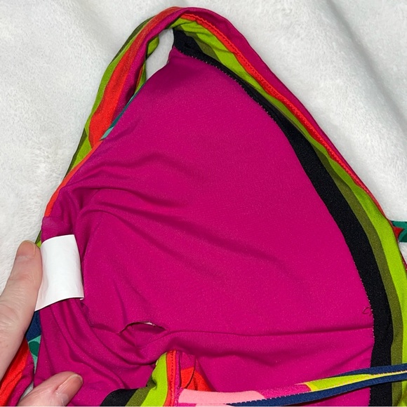 Trina Turk  Women's Standard Rainforest Plunge Hi Leg One Piece, Multi, Size 10 - Picture 16 of 16